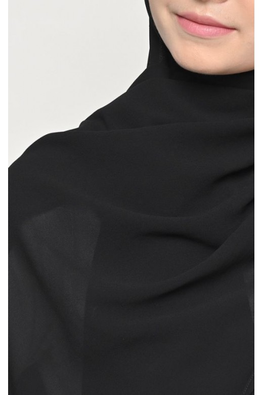 Pasmina Cerutti Baby Doll Jahit Tepi Black